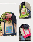 Planet Earth Canvas Tote Bag with 6x6" Area for Insert