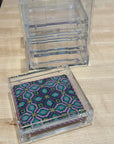 Penny Linn Acrylic Coaster Set - 4" Squares and Holder
