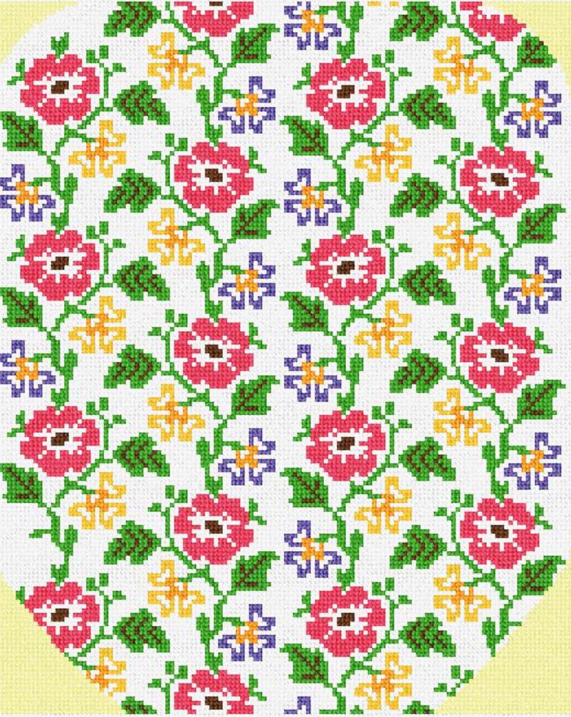 Needlepaint Floral Pickleball Cover - Handpainted