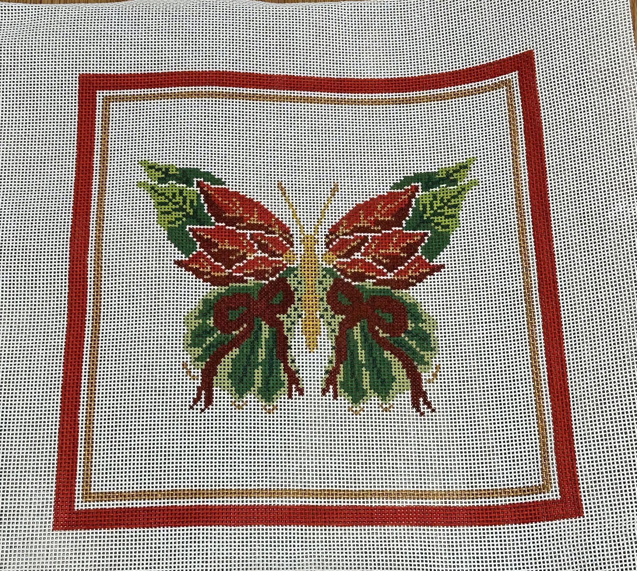 Initial K IKS 2093B Poinsettia Butterfly Large