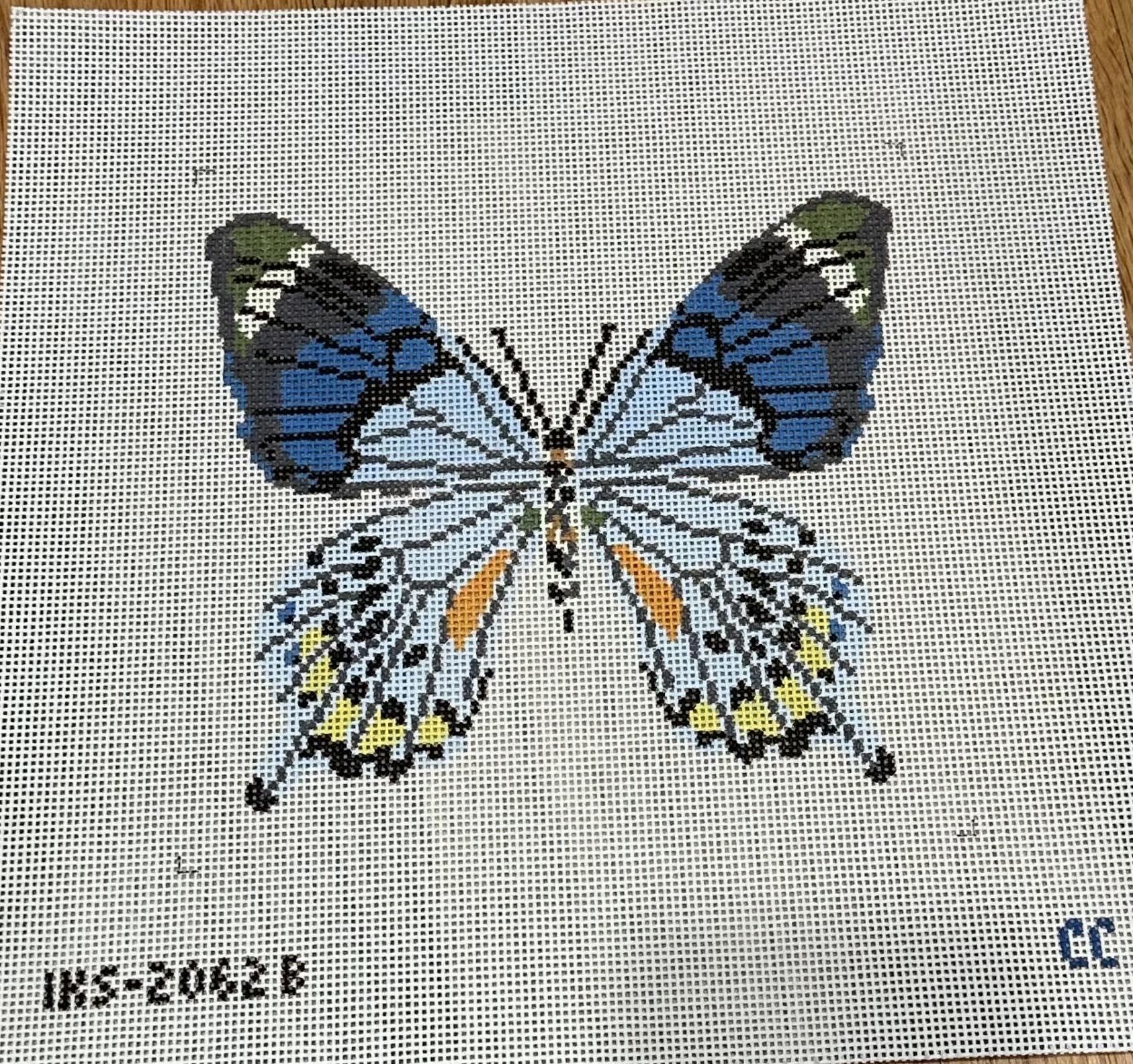 Initial K IKS-2062B Blue Grey Butterfly Large