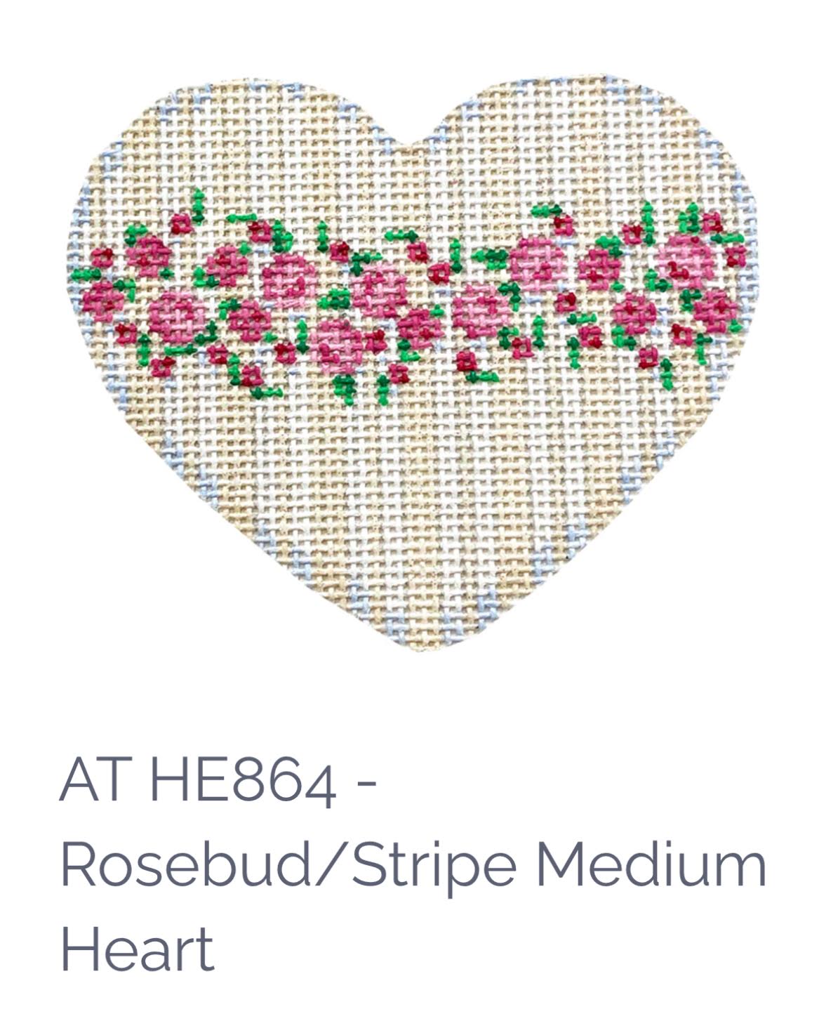 Associated Talents HE864 Rosebud Stripe Medium Heart