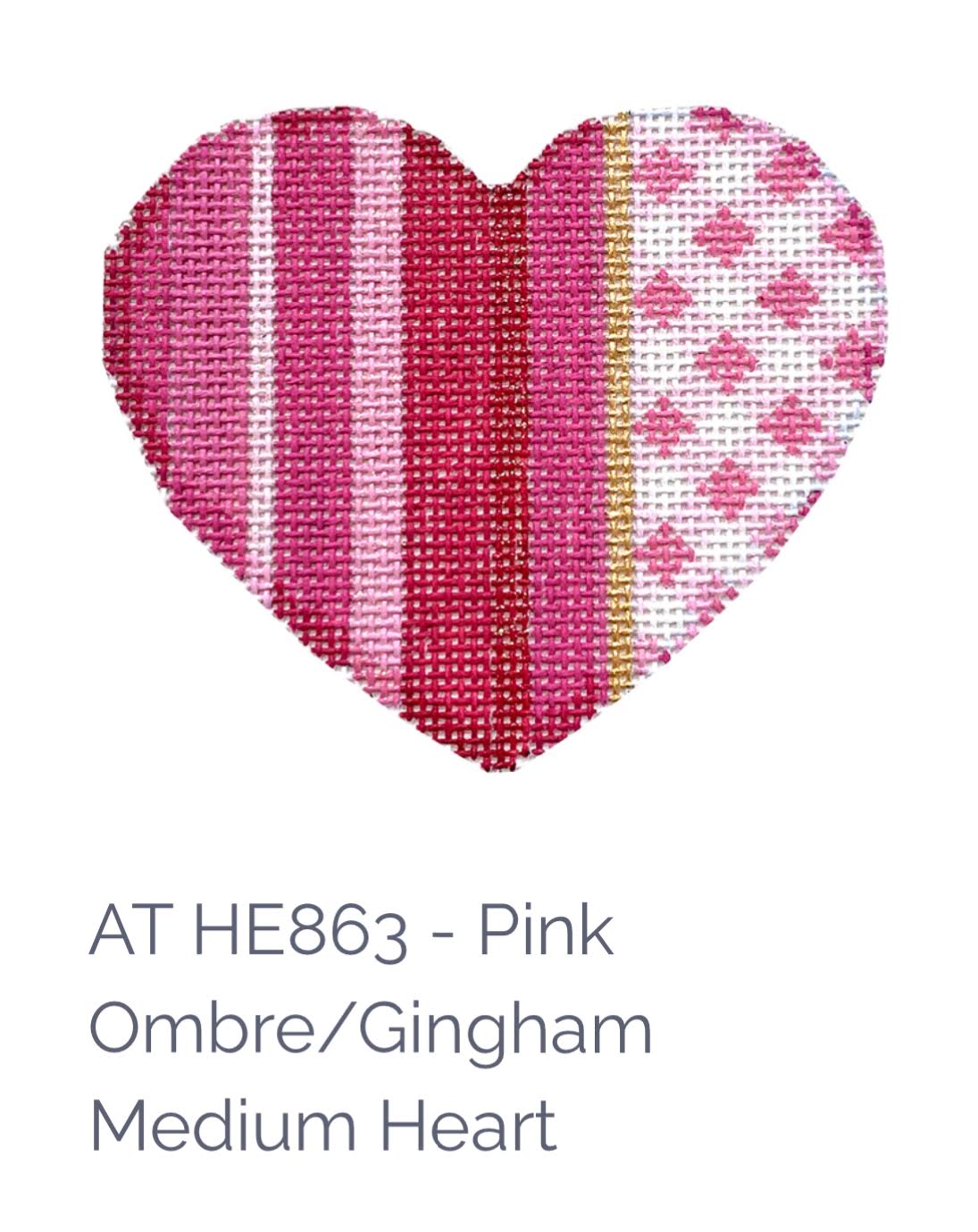 Associated Talents AT HE863 - Pink Ombre/Gingham Medium Heart