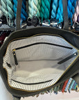 Planet Earth CLWS-Black Leather Woven Shoulder 4" Insert with inside pouch