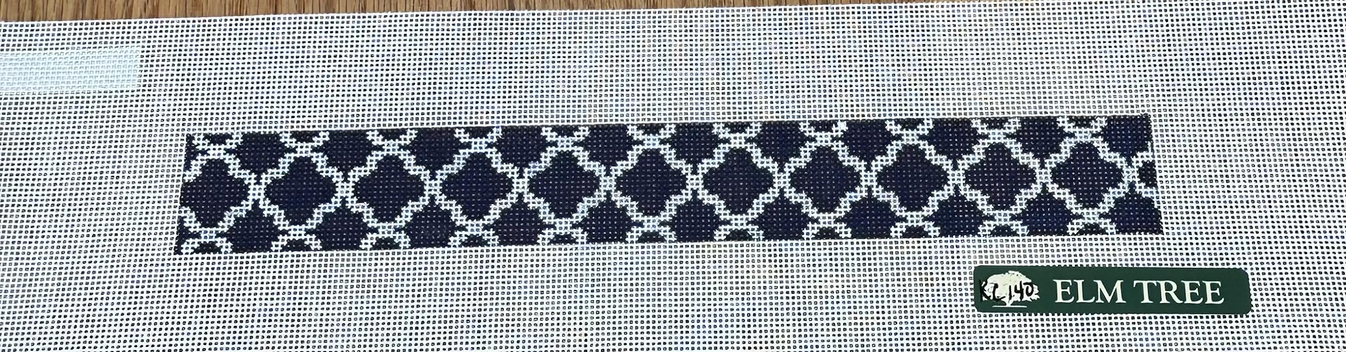 Elm Tree Designs Navy Quatrefoil Stitch by Stitch