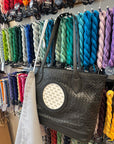 Planet Earth CLWS-Black Leather Woven Shoulder 4" Insert with inside pouch