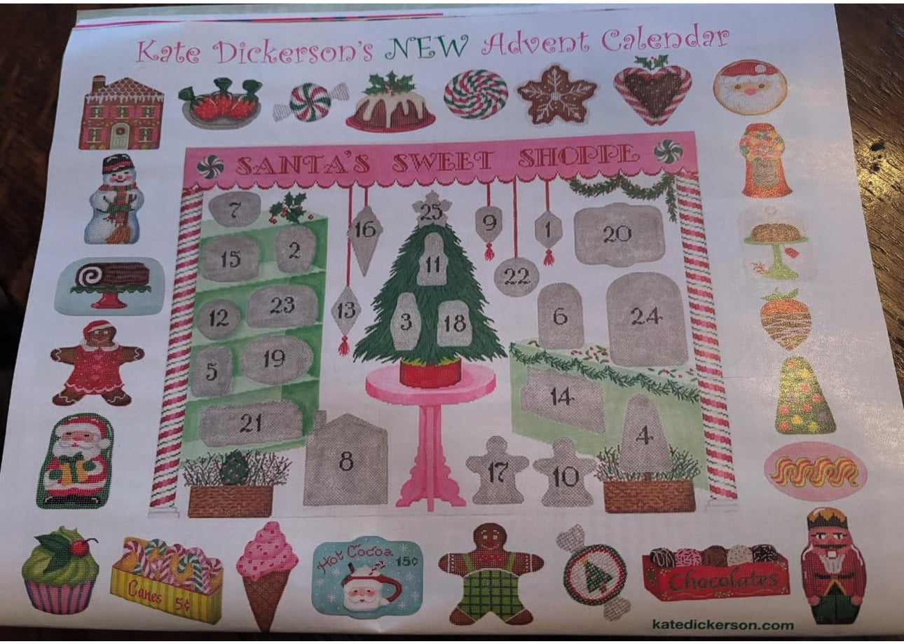 Kate Dickerson ADV-02 Sweet Shoppe Advent Calendar – Stitch by Stitch