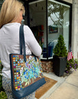 Ann Wheat Pace AWP799K Handbag Pillow Blue Bouquet