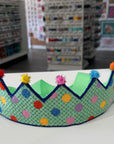 Gingham Stitchery Maddie Sweet MS20-GD Birthday Crown Green Dots