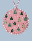 Nash and Daughters ND-13 Pink Trees Round Ornament and Stitch Guide