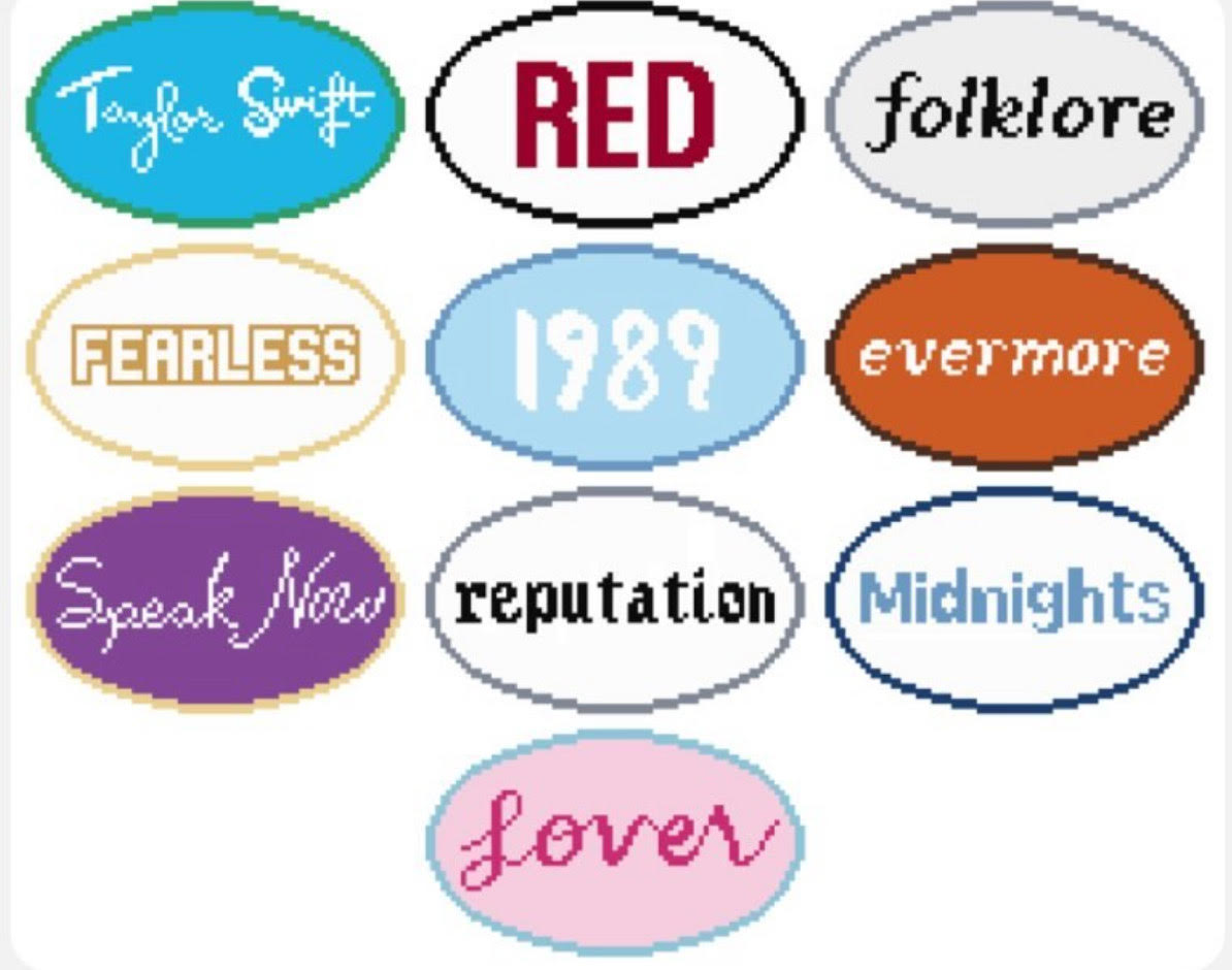 Nightowls Needlepoint Taylor Swift Tour Ovals - Complete Set (10)