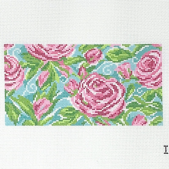 Lauren Bloch Lilly-Inspired Pink Roses - 6x3 clutch insert/eyeglass case, IC-10 (18m)