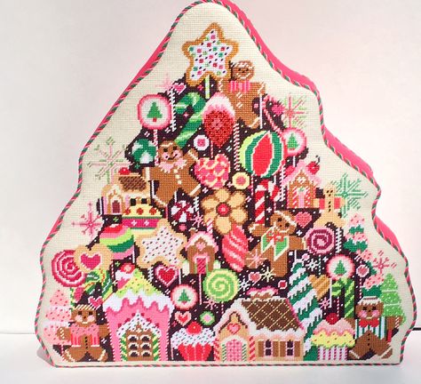 Bas De Noël Shelly Tribbey – Père Noël Et Jouets, Toile Aiguilletée, Motif Unique