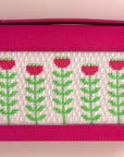 Nash and Daughters ND-160 | Pink & Green Block Print Flower A - Clutch Insert