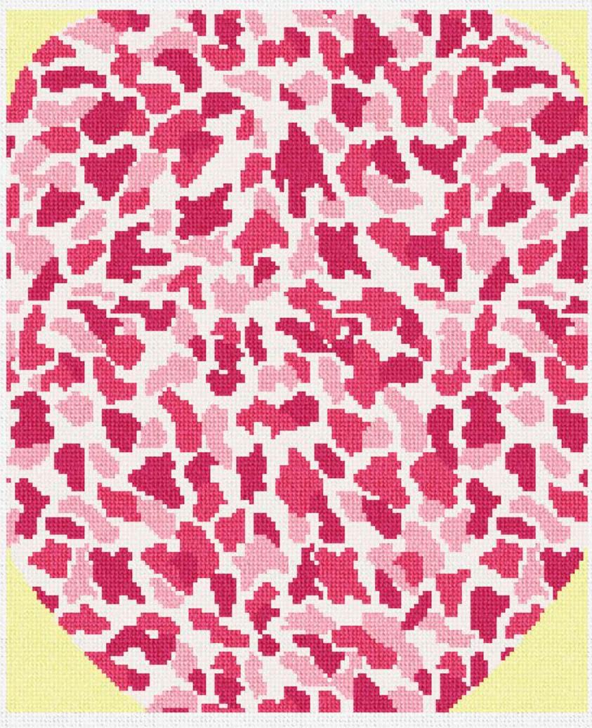 Needlepaint Pink Animal Print Pickleball Cover - Handpainted