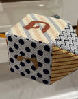 Kate Dickerson DRE-06 Patchwork Dreidel Golds and Silver
