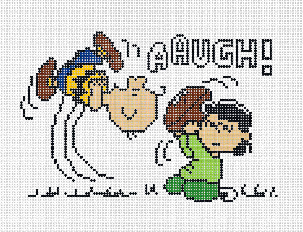 Officially Needlepoint PEANUTS Football - Charlie Brown & Lucy - "AARGH!" Canvas