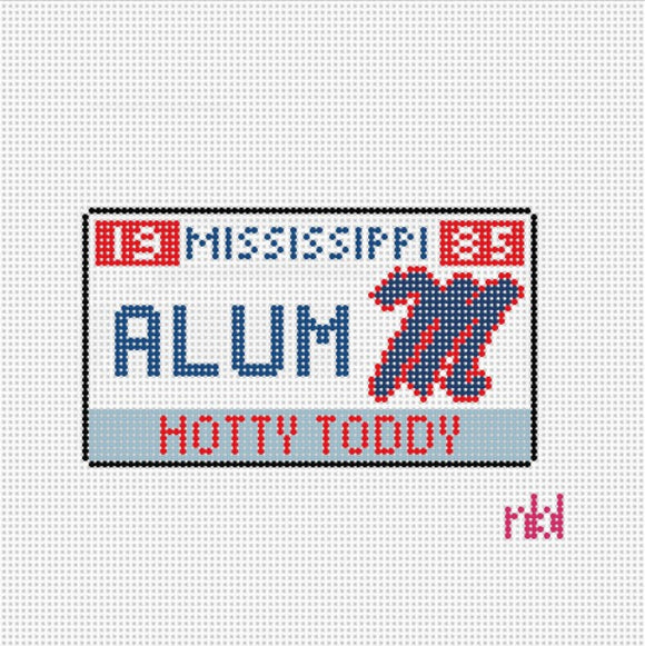 Needlepoint by Laura Ole Miss License Plate