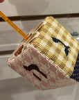 Kate Dickerson DRE-06 Patchwork Dreidel Golds and Silver