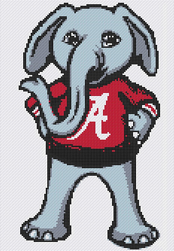 Needlepoint by Laura Alabama Elephant Pillow