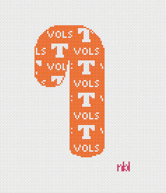 Needlepoint by Laura Tennessee Candy Cane Orange