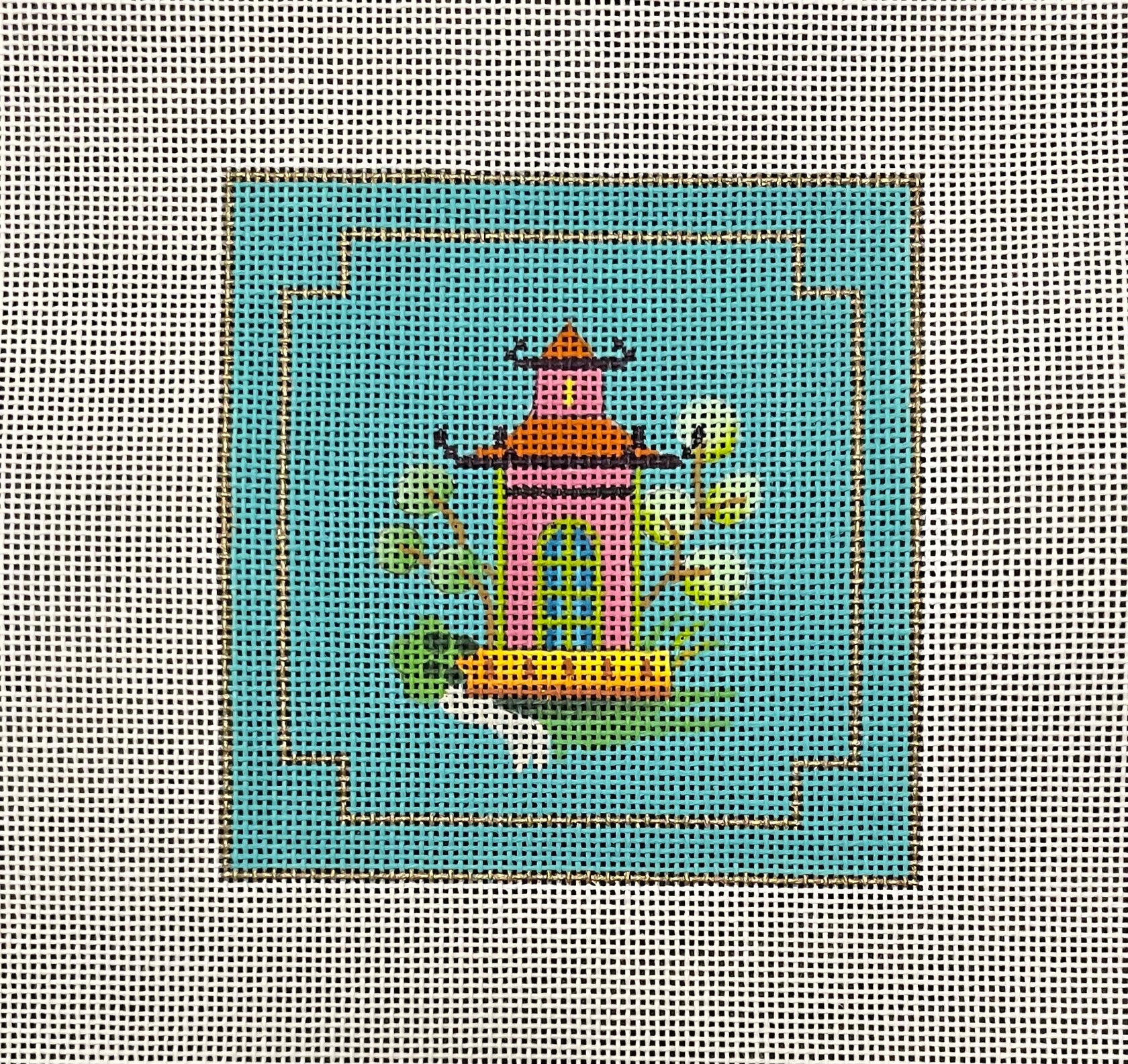 pompompearlページ Colors of Praise IN445 Pagoda Coaster – Stitch by Stitch
