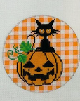 Curious Cowgirl H-4 Halloween Pumpkin and Black Cat