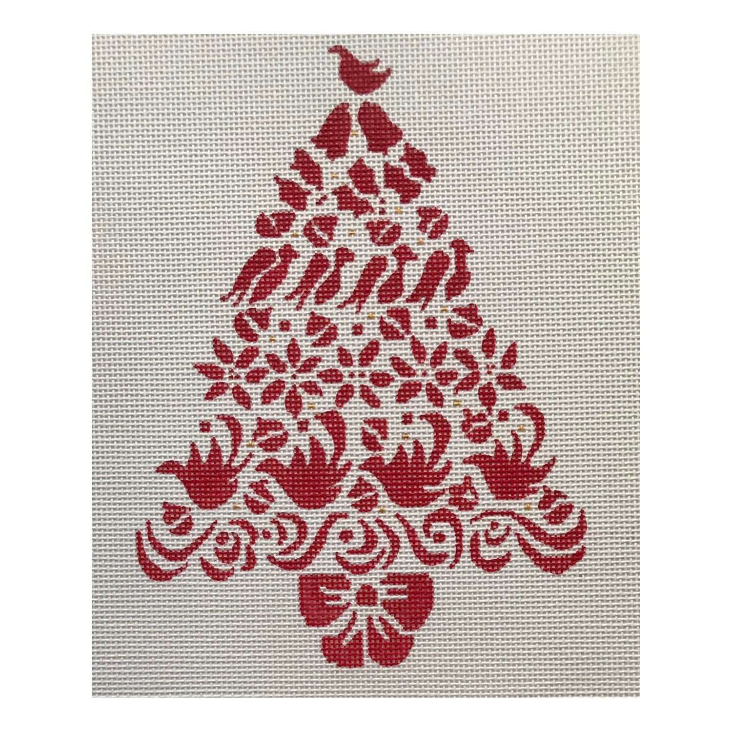 Plum Stitchery AL30 Red Christmas Tree – Stitch by Stitch, image size:1500x1500