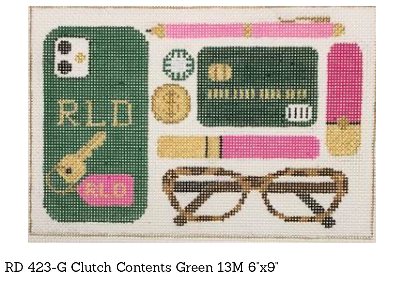 Rachel Donley RD 423-G Clutch Contents Green