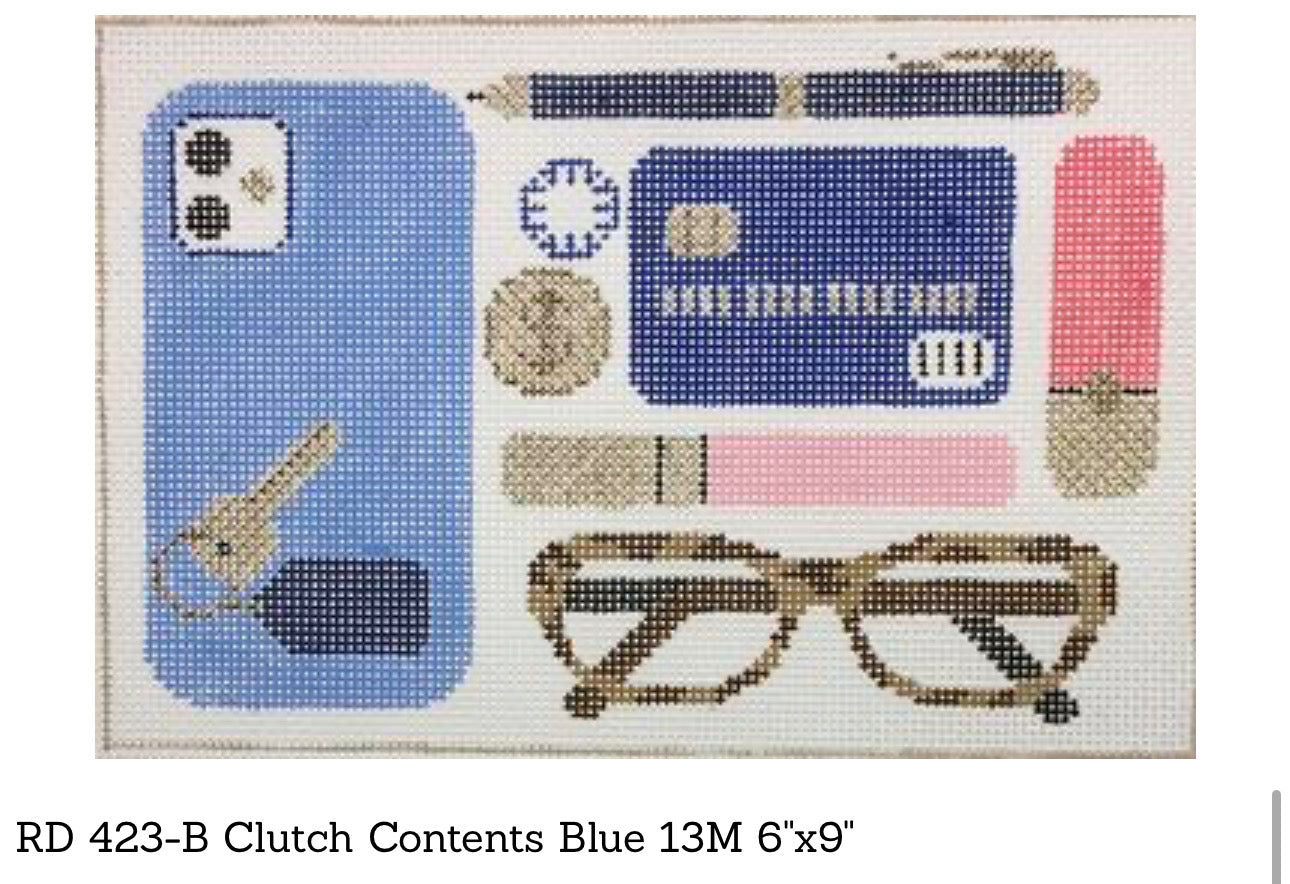 Rachel Donley RD 423-B Clutch Contents Blue