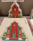 Lucky Lotus Library Church Christmas Village