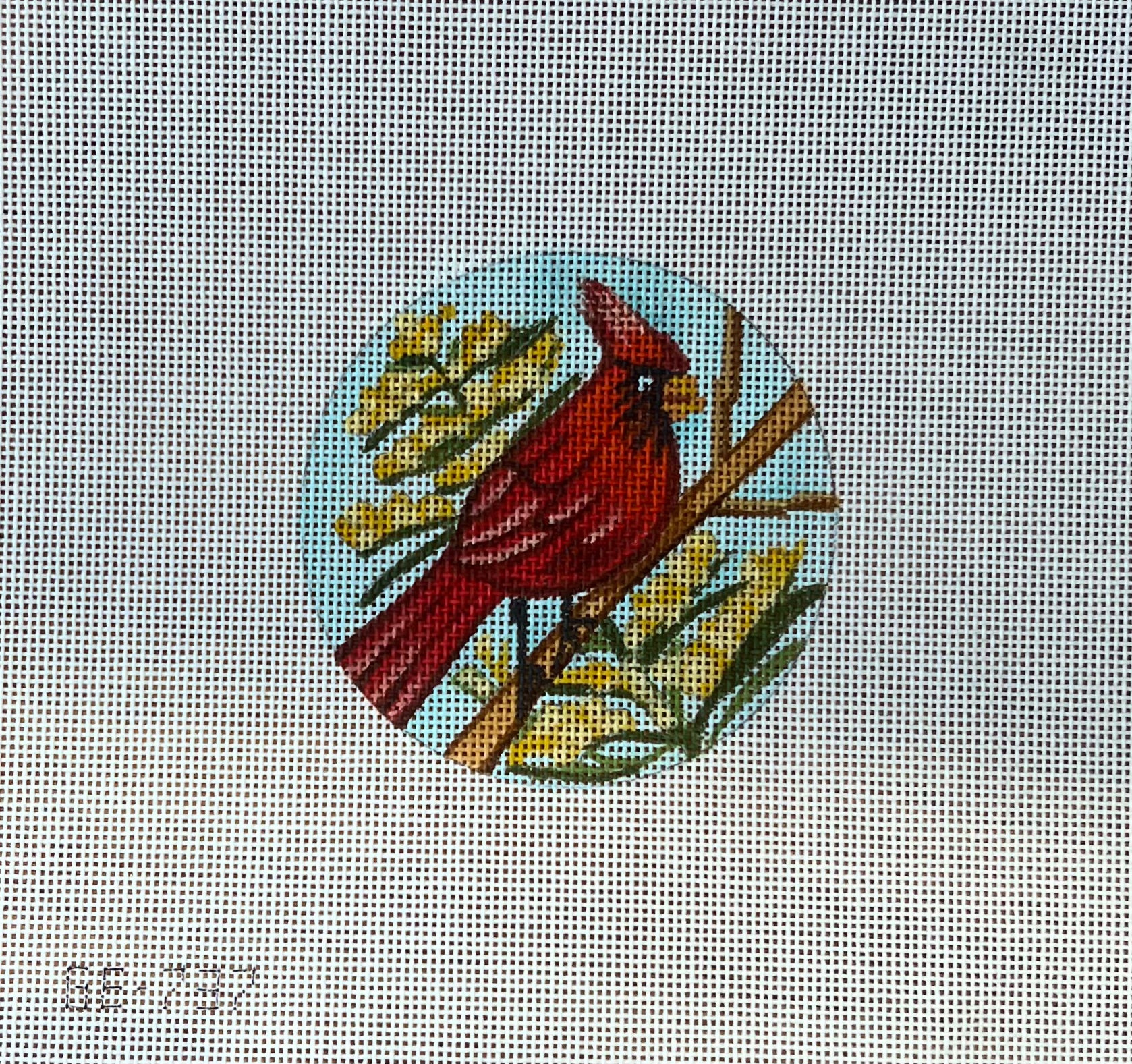 Cardinal Tree Topper hand-painted needlepoint stitching canvas, Needlepoint Canvases & Threads