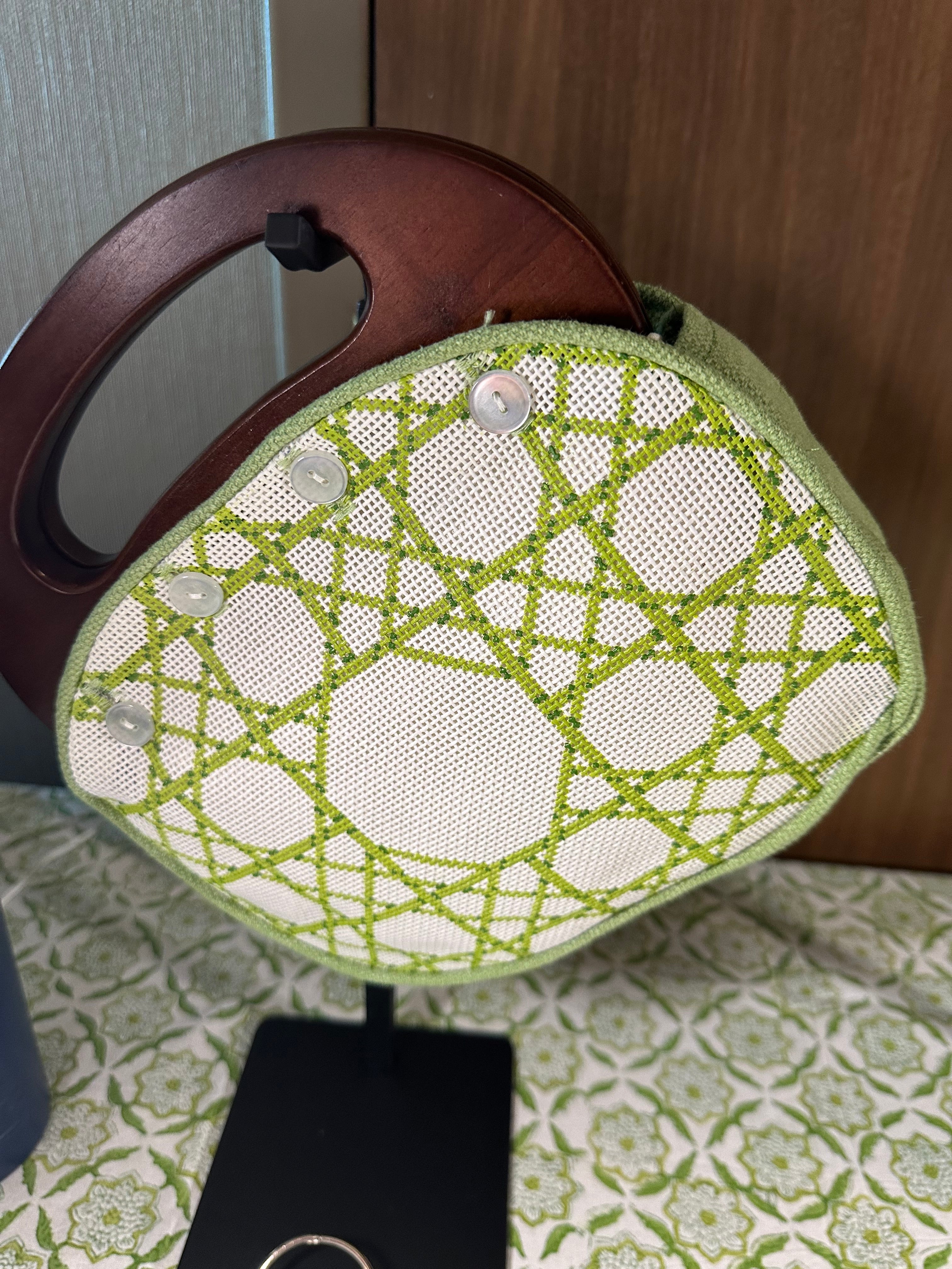 Ann Kaye Green Canning Pattern Bermuda Bag