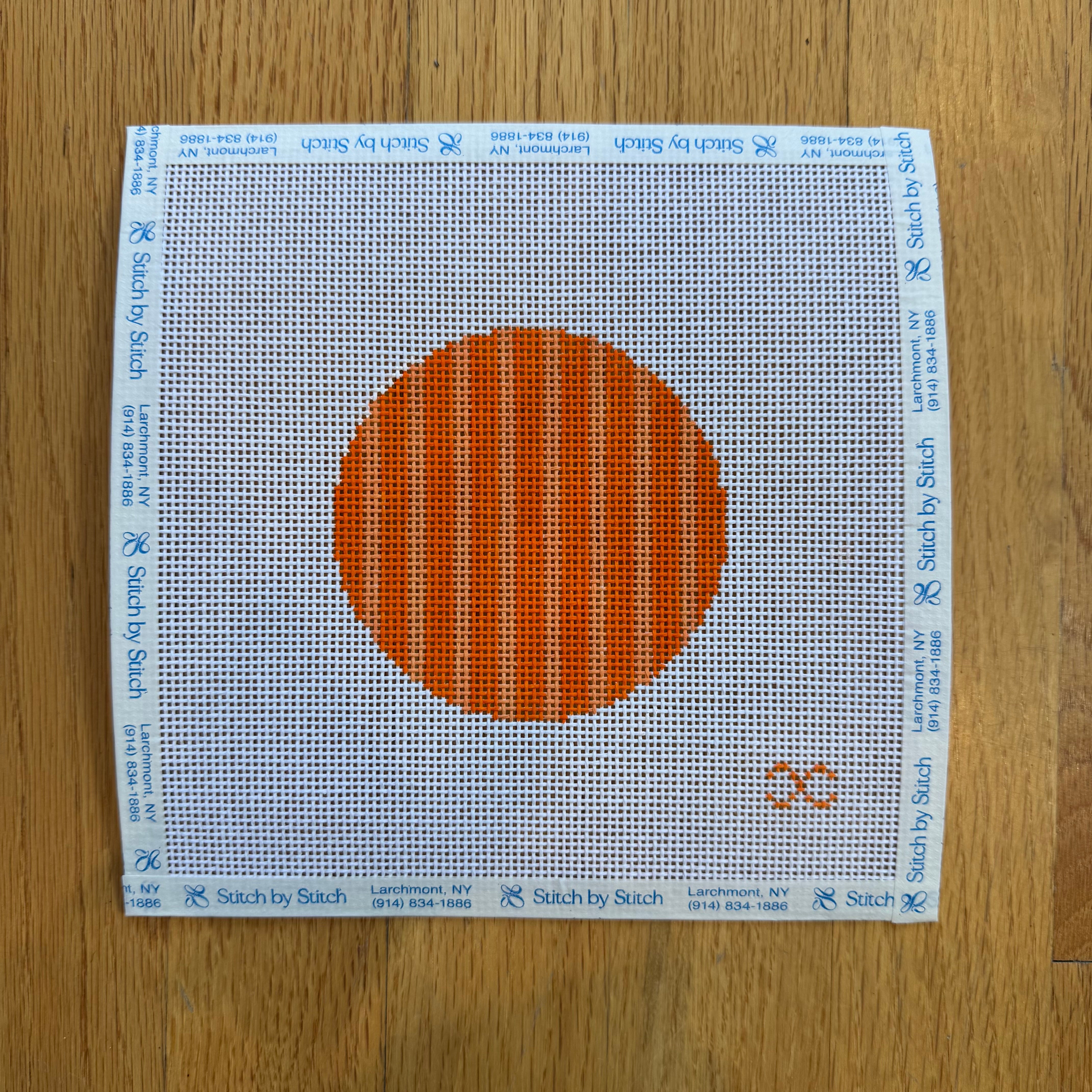 Catherine on Canvas Stripped Round - Orange
