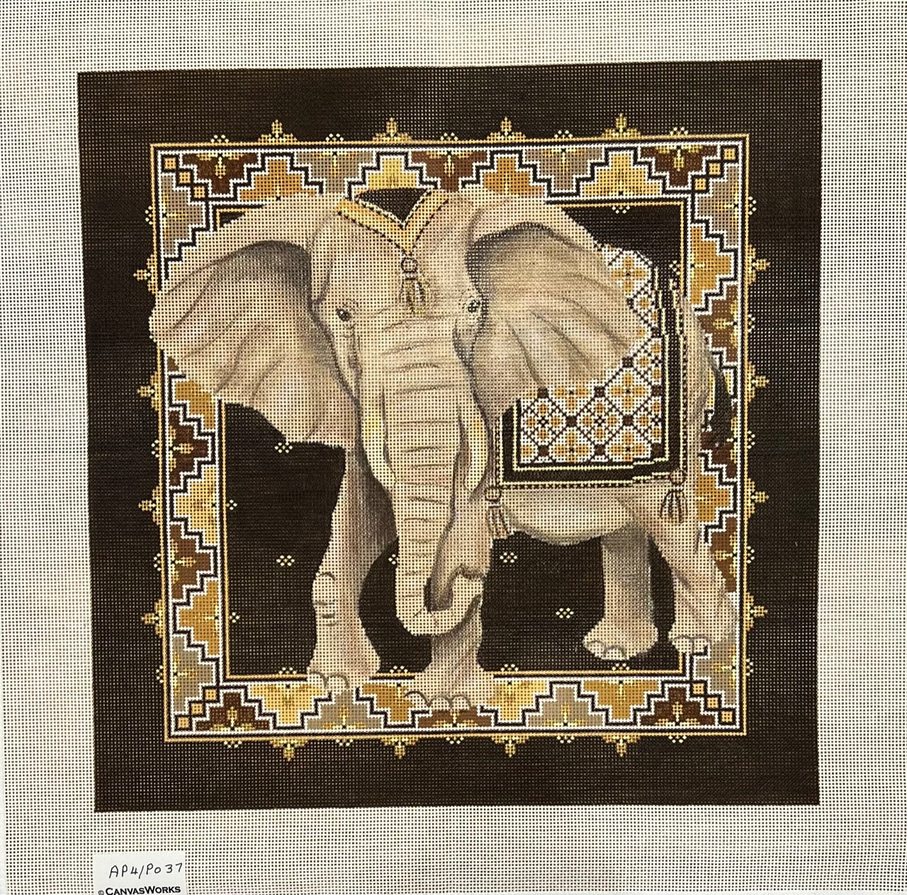 Canvas Works AP 4 PO 37 Maharajah Elephant with Border