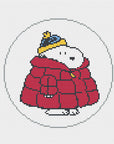 Officially Needlepoint PNTS-WINTER3 - Snoopy in Puffer Coat Round Canvas