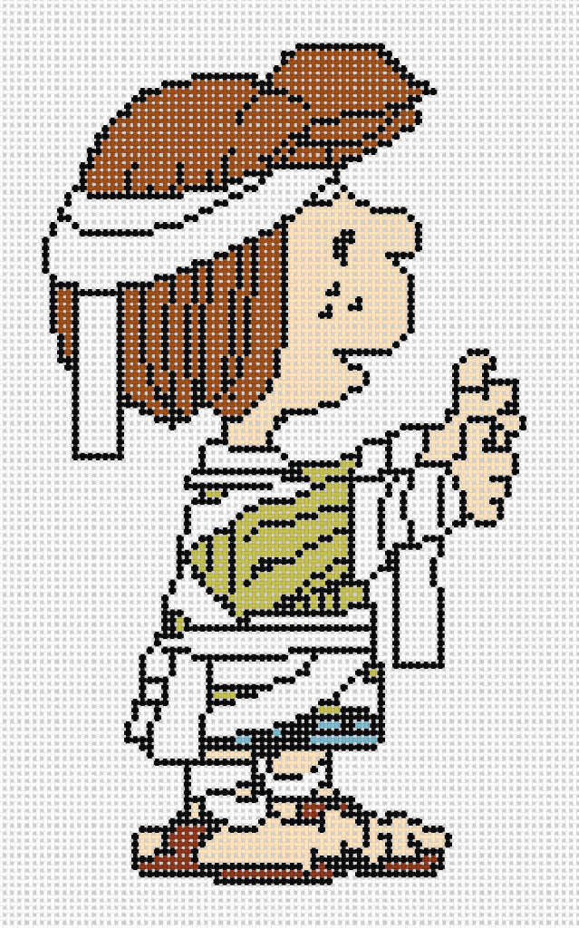 Officially Needlepoint Peanuts Halloween - Peppermint Patty in Mummy Costume Canvas