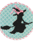 Officially Needlepoint K388 - Halloween Round- Witch On The Go