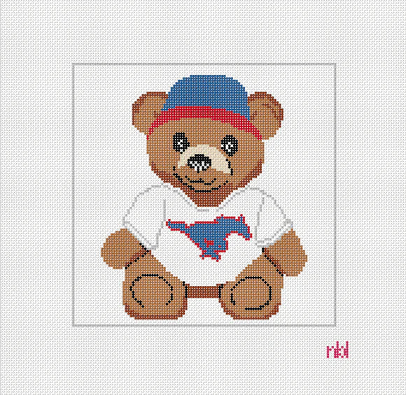 Needlepoint by Laura SMU Teddy Bear