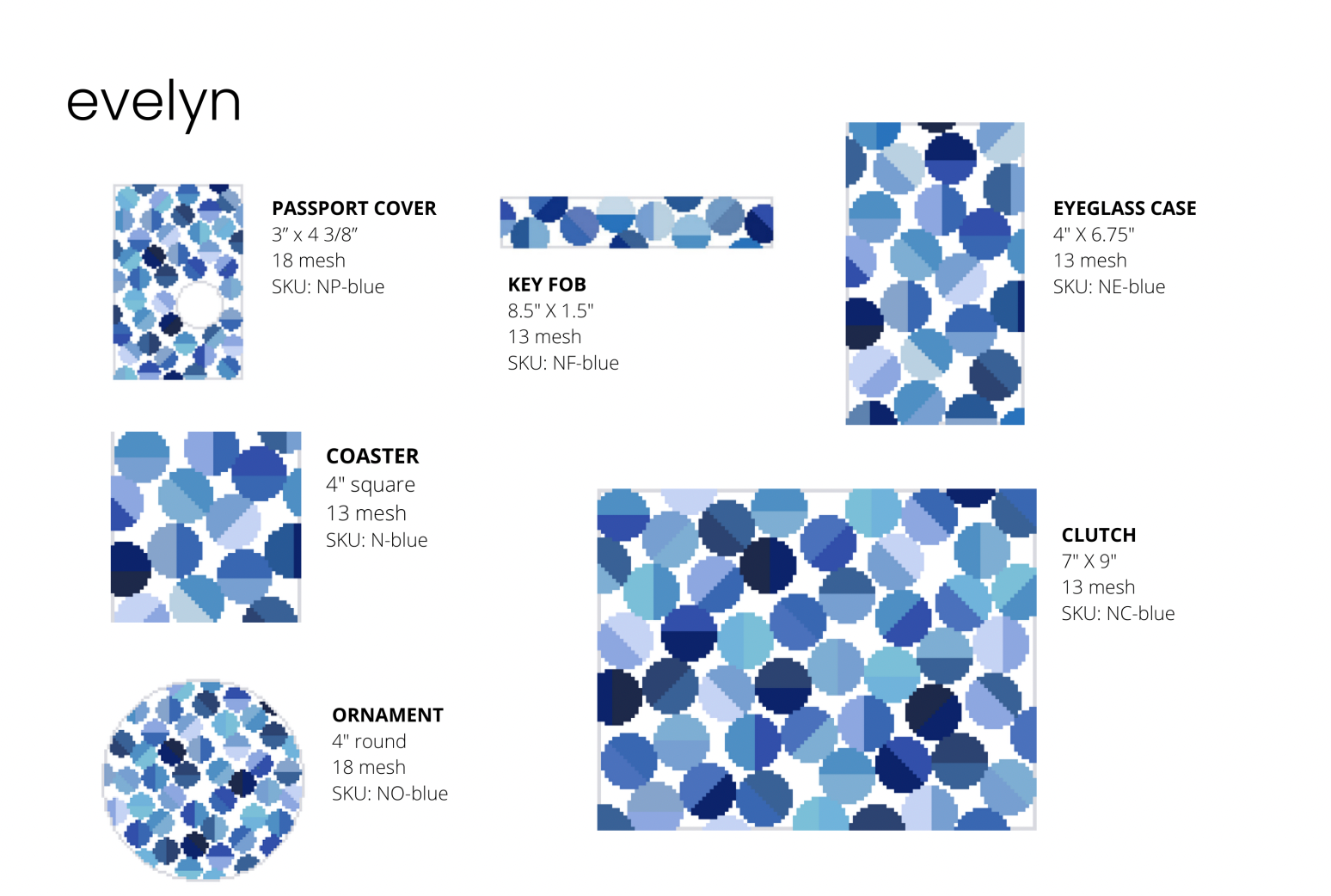 Blueberry Blue Checkered Coaster Mosaic Kit