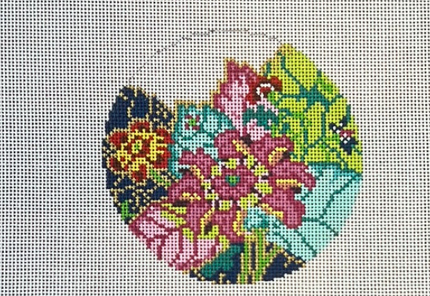 tobacco leaf needlepoint Gingham Stitchery KW-03 Tobacco Leaf Round
