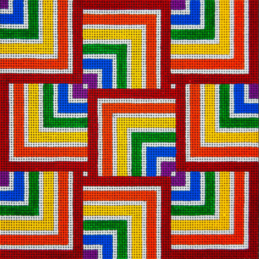 JP Designs L870 Sm. Red Rainbow Square