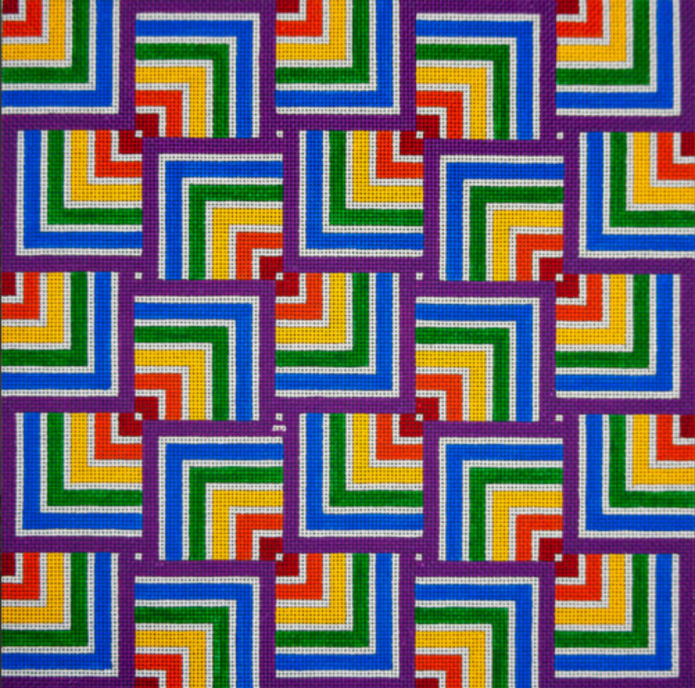 JP Designs L769 Purple Rainbow Squares