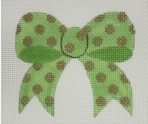 Patricia Sone 108-Q green polkadot bow - includes Stitch Guide