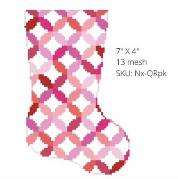 Elizabeth Crane Swartz Nx-QRPK Pink Quilt Ring Stocking