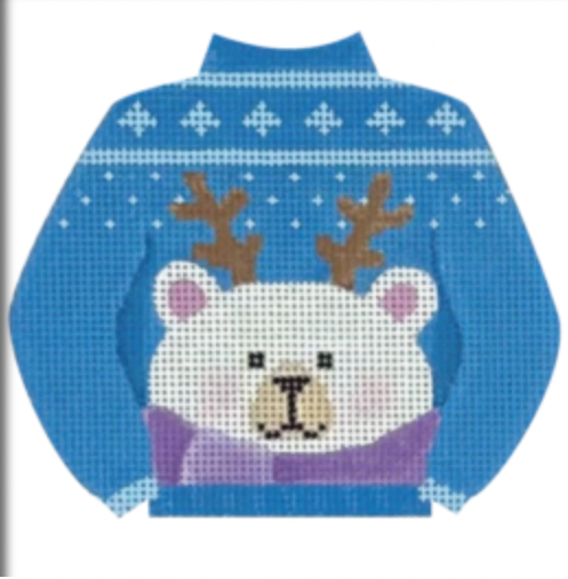Pepperberry SWT07 Polar Bear with Antlers Sweater