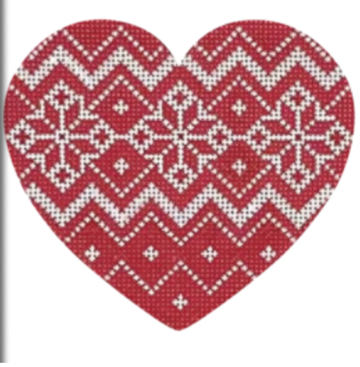 Pepperberry NOR19 Nordic Snowflake Zigzag Band Heart