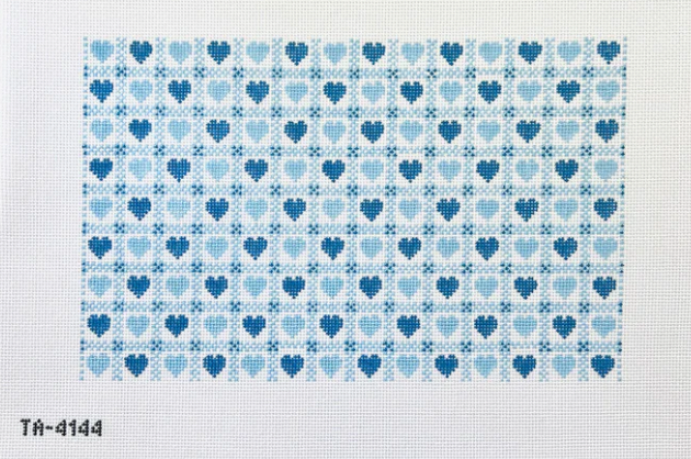 KCN Designers TA4144 Blue Heart Check Pillow Canvas