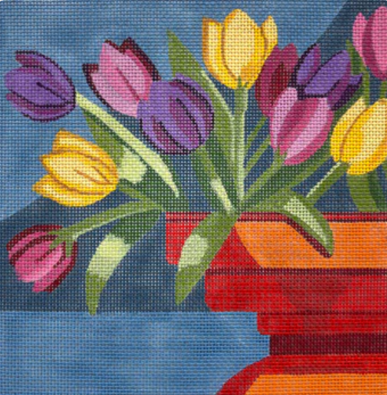 Alice Peterson AP4724 Tulips in Clay Pot