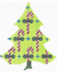 Kelly Clark KCNT010-18 Candy Canes on Chartreuse